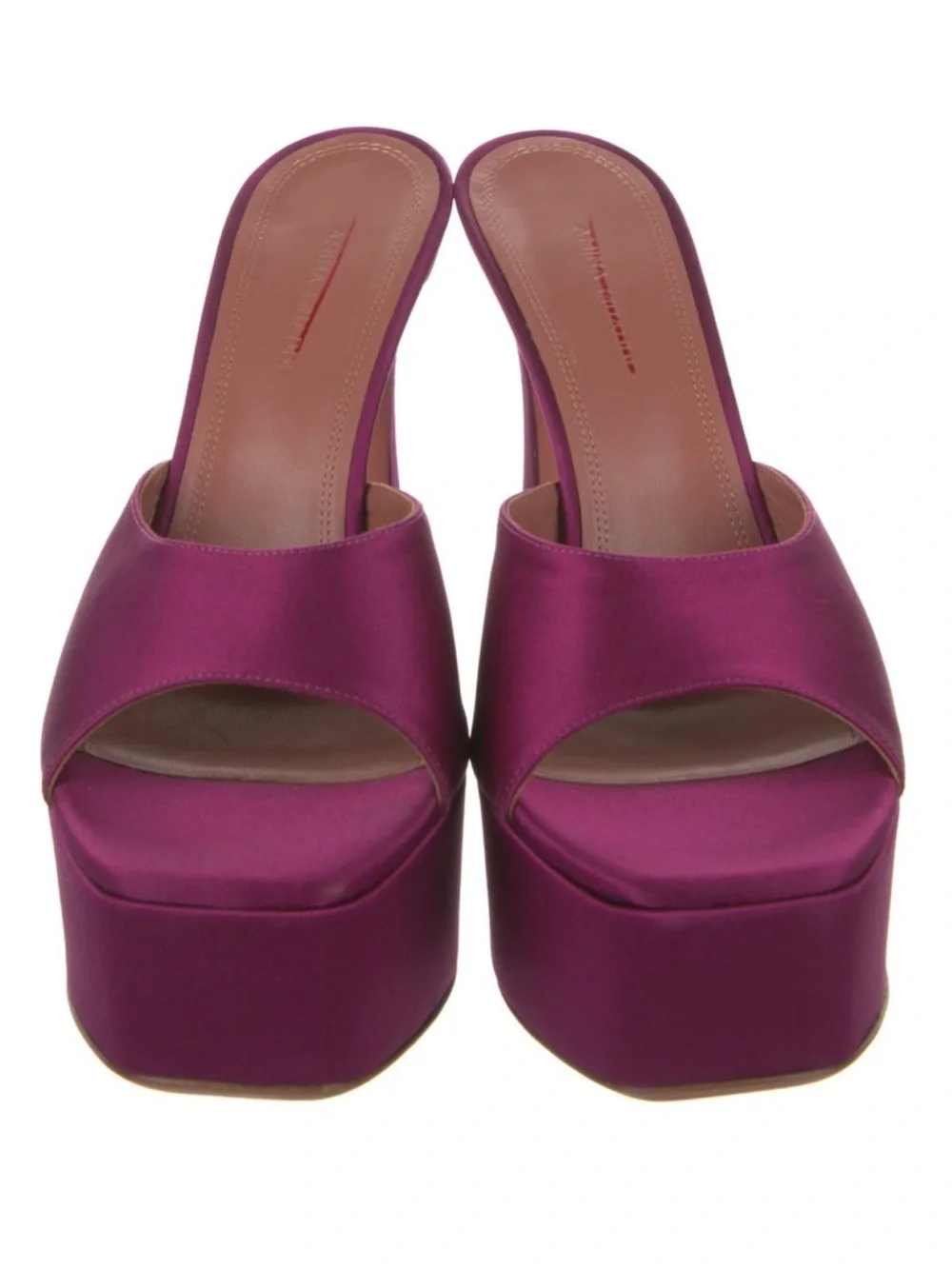 Amina Muaddi Dalida Satin Heels